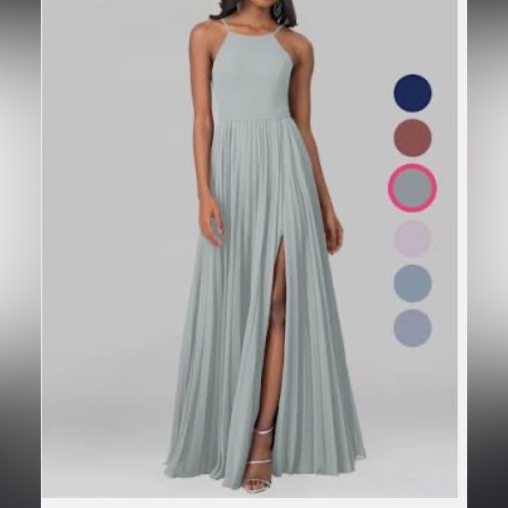 Azazie Dolphin Gray Lennon Bridesmaid Dress